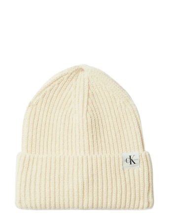 Calvin Klein Monogram Rib Beanie - Cream - L/XL