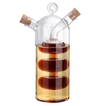 Olieglas med dobbelt tud Kontrol Dispenser Eddike Hældeflaske Køkken Madlavningsværktøjer