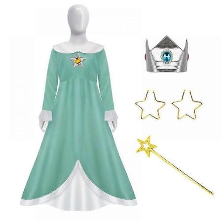 Prinsesse Peach Kostyme, Peach Daisy Rosalina Utkledning for Jenter Cosplay Antrekk med Tilbehør
