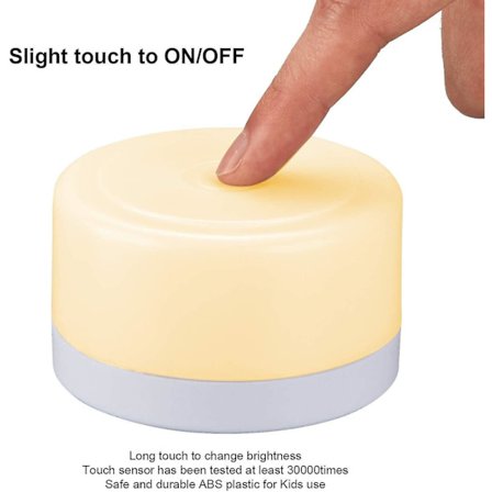 Nattlampa - USB-laddningsbar sänglampa med touch-kontroll