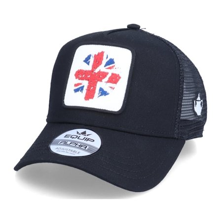 Iconic - Schwarz trucker Cap - UK Ripped Flag Patch Tea Black Trucker @ Hatstore