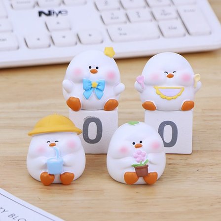 4 söta mini-ankor för skrivbordsdekoration på kontoret, kreativa c