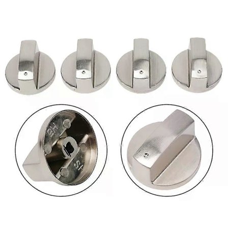 4 st Universal Vred för Rotationsbrytare Ersättning Kök Spis Zinklegering Gasspis Ugn Häll Kontroll 6mm