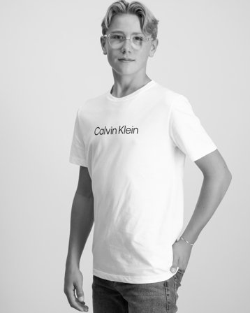 Calvin Klein INST. LOGO SS T-SHIRT Hvit T-skjorter Gutt - Kids Brand Store
