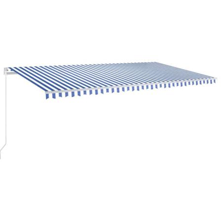 Vidaxl Markis Manuellt Infällbar 600x350 Cm Blå Och Vit Blå