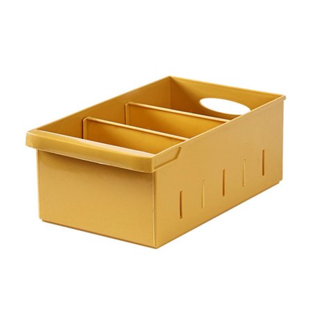 Förvaringskorg med flyttbara plattor, bärbar skrivbordsförvaring för diverse matsnacks, behållare för hyllor (gul)