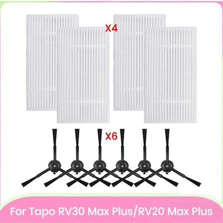 10 ST för Tapo RV30 Max /RV30 Max Plus /RV20 Max /RV20 Max Plus Dammsugare Delar Hepa Filter Si