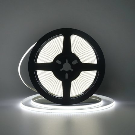 COB LED Strip Lys 6000K, Dæmpbart LED Strip Kit, Super Klare 5V LED Tape Lys CRI90+, 5M 320 LED, Hvidt lys (B 8mm)