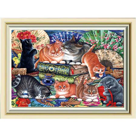 (30x40cm) Legende katte 5d diamantperler kunstmaleri ædelsten