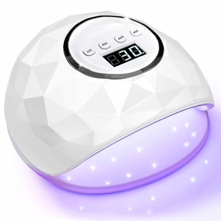 UV LED neglelampe, hurtigere negletørrer til gellak, neglehærdende lampe med 4 timerindstilling, automatisk sensor, LCD-skærm til fingernegle og 