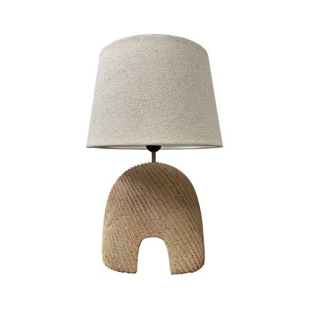 Terrakotta kapselbordlampe, 45 cm, off-white skærm