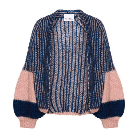 Noella Liana Knit Cardigan - Rose/navy Tröjor Dam Flerfärgad L/XL