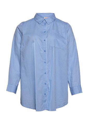 Carpinto L/S Long Stripe Shirt Blue ONLY Carmakoma