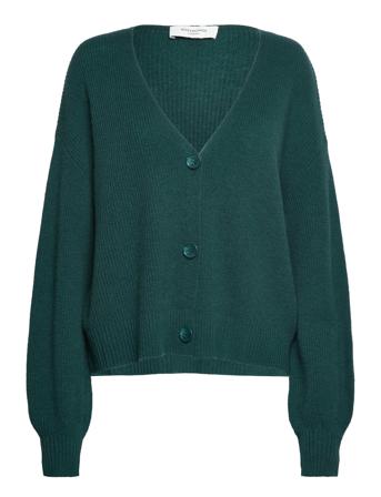 Wool & Cashmere Cardigan Strikkegenser Cardigan Grønn Rosemunde*Betinget Tilbud