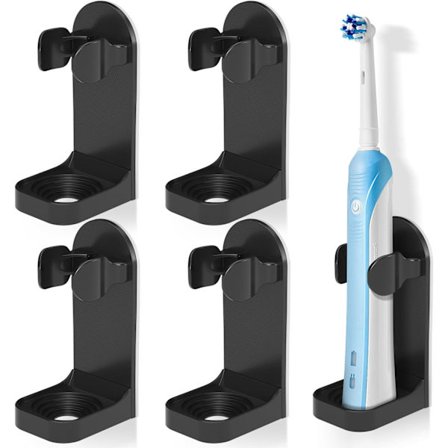 Elektrisk Tannbørsteholder 4-pakning, Oppgradert Sterk Selvklebende Elektrisk Tannbørsteholder Veggmontert, Stativ Tannbørsteorganisator