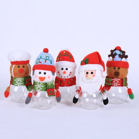 5 st boîtes de bonbons de Noël en plastique transparent boîte de cadeaux pour le vieil homme des neiges Älgartiklar de Noël dekoration för enfants