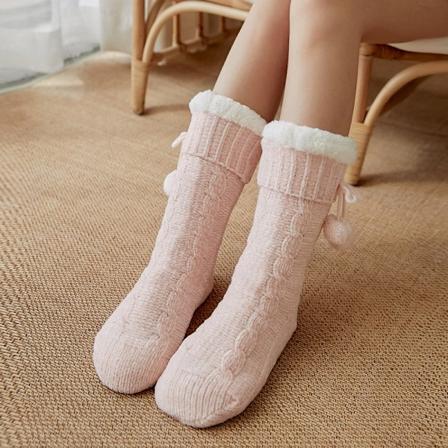 Fuzzy Sokker til Kvinder Fluffy Bløde Slippers Vinter Varme Tykke Behagelige Fleece Anti-Slip Hjemmesokker Søde Dyresokker