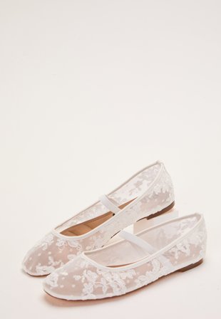 Bianco - Bialilja Lace Ballerina - Off White - Kläder - - Bubbleroom