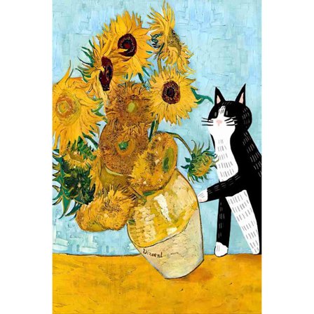 Rolig kreativ katt tidning sovrum vardagsrum dekoration hängande bild ramfri bild