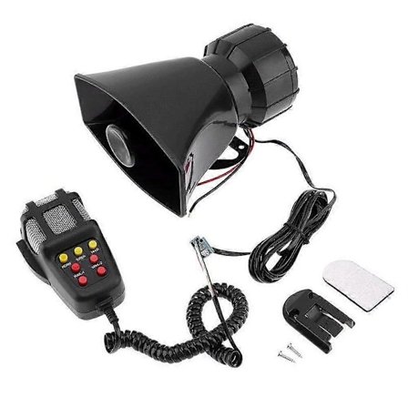 Universal Motorcykel Bil Alarm Ljud 7 Ton Horn 12V 100W Polis Siren Horn Högtalare (Svart)