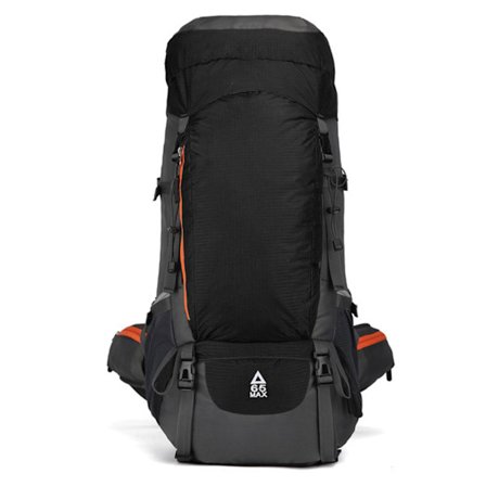 Oxford Stoff Pustende Slitesterk Spennedesign 65L Svart Tur- og Klatreryggsekk