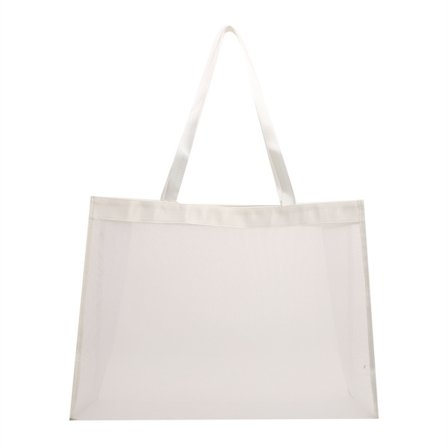 Transparent Strand Nylonveske Mesh Håndholdt Shoppingveske HVIT Hvit