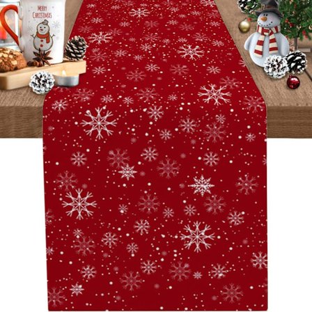 Juleduk Snøfnugg Julenisse Bordløper, Festdekorasjoner for Daglige Sammenkomster, 183x33cm, Stil 22