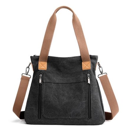 Dam Canvas Tote Väska Arbetsaxel Crossbody Väska Vintage Mul