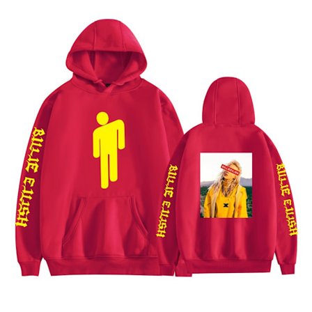 Billie Eilish genser Unisex Pullover Estetisk Hoodie Rød A V