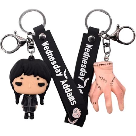 2 Addams nyckelringar Seriefigurer Addams Nyckelring Silikon Nyckelring Serie Kreativa Dekorativa Föremål Nyckelring Tillbehör Souvenirer