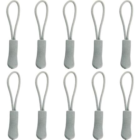 10 st ersättningsdragkedjor i orange, dragkedjeförlängare, grå