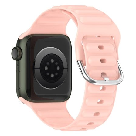 Apple Watch Series 8 (45mm) / Watch Ultra silikoninen aaltomuotoinen ranneke - Vaalea Pinkki