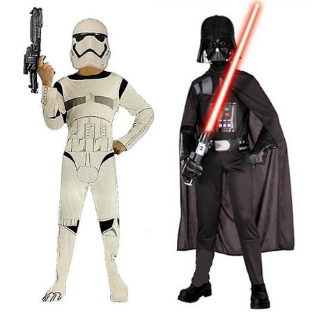 Barnas Karnevalsklær Star Wars Stormtrooper Darth Vader Anakin Skywalker Barn Cosplay Festdrakt Klær Kappe Maske Stil 1