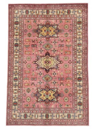 Hand Knotted Kazak Fine Rug 203X304 Wool Brown/Red