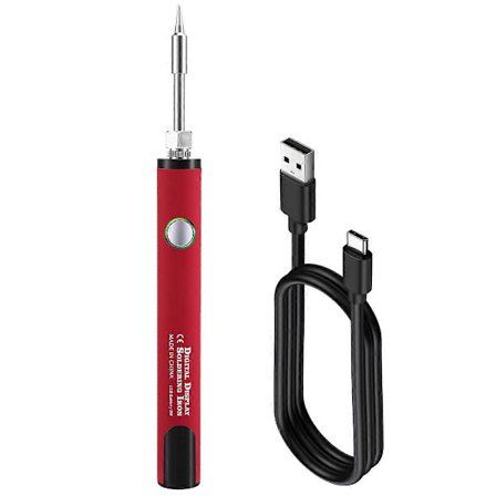 510 Gänga Mini Lödkolv Kit 3-Växlad Justerbar Spänning med Lödkolvsspets 650mAh USB Rec