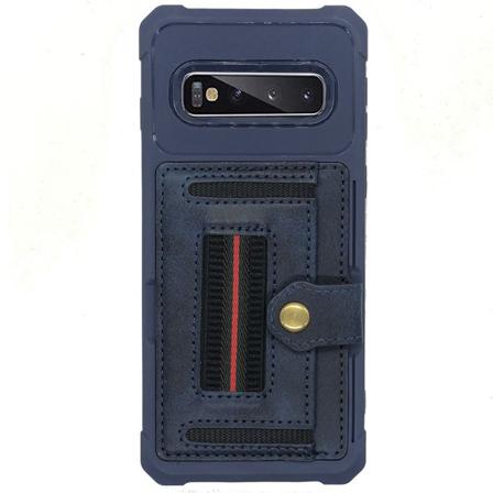 Samsung Galaxy S10 Plus - Skal med Korthållare Blå