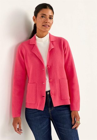 Cellbes of Sweden - Cardigan med knapper i cerise til damer i størrelse 54/56