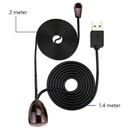 Infrapuna IR Kaukosäätimen Jatke Toistin Vastaanotin USB-sovitin Lähetin Soveltuu Kaukosäätölaitteisiin 2m Valoilla - Täydellinen