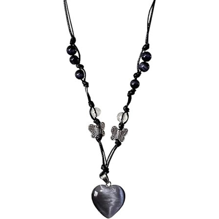 Halsband Halsband Dragsko Justerbart Halsband med Rosa Svart Hänge Rock y2