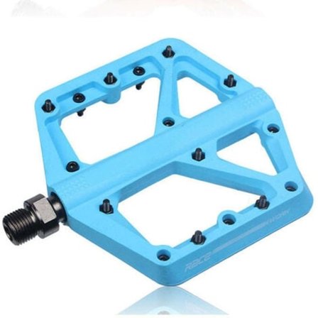 MTB-pedal för landsvägscykling, platta pedaler med halkfritt grepp, blå