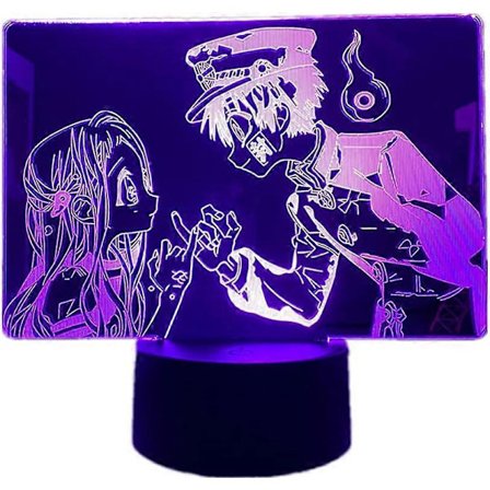 Anime Lampa Toilet-Bound Hanako Kun och Yahiro Nene 3D Illusion Nattlampa för Barn USB/Batteridriven Touch/Fjärrkontroll RGB 16 Färg Ch (FMY)