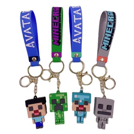 4 stk. Minecraft fakkel nøglering