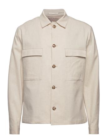 Slhmartin Linen Jkt Blz Beige Selected Homme