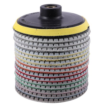 16 stk diamantslipingsputersett 4 tommer 100 mm våt/tørr for granitt stein betong marmorpolering U