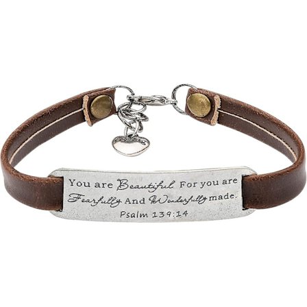 Læderarmbånd til Kvinder Teenagere Kristent Graveret Ornament Smykke Gave