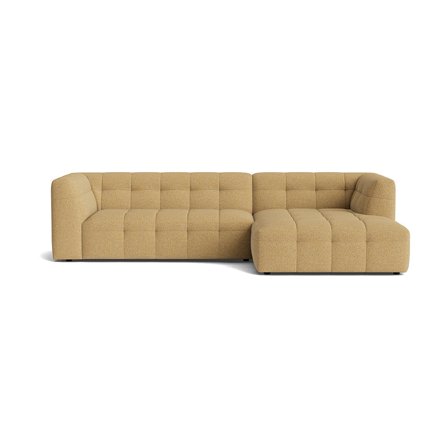 Palermo Chaiselongue-Sofa, rechts in Puente Gelb, 300cm breit, modernes Design mit Nozag-Federung und hohem Sitzkomfort für Ihr Wohnzimmer.