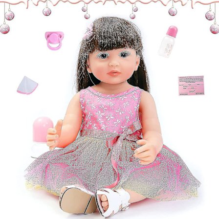 Realistiska Reborn Dolls Girl 22 Inches 55cm Realistic Newborn Reborn Baby Doll Reborn Babies Full Silikon Body Reborn Toddler Handgjorda Toy Xmas G
