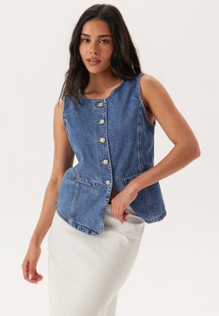 ONLY-Onlgiulina S/L BUTTON VEST DNM-L