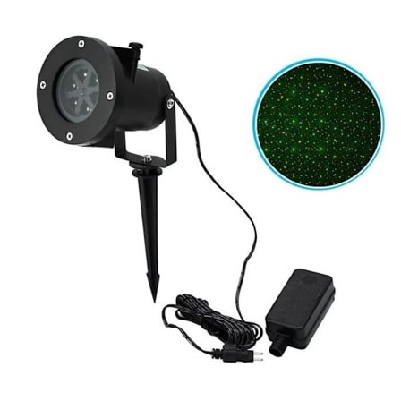 560897 Lysstærk LED-laserprojektor RØD OG GRØN effekt udendørs IP65 6W