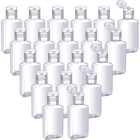 50 Stykker Klare Tomme Rejseflasker 30 ml/ 1 oz Flip Låg Tom Beholder Bærbare Genopfyldelige Flip-top Flasker til Rejser Udendørs